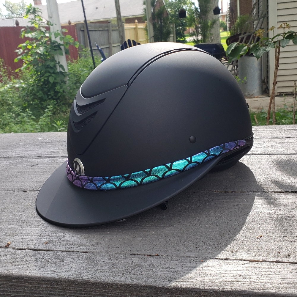 Metallic Fish Scale Helmet Hat Band